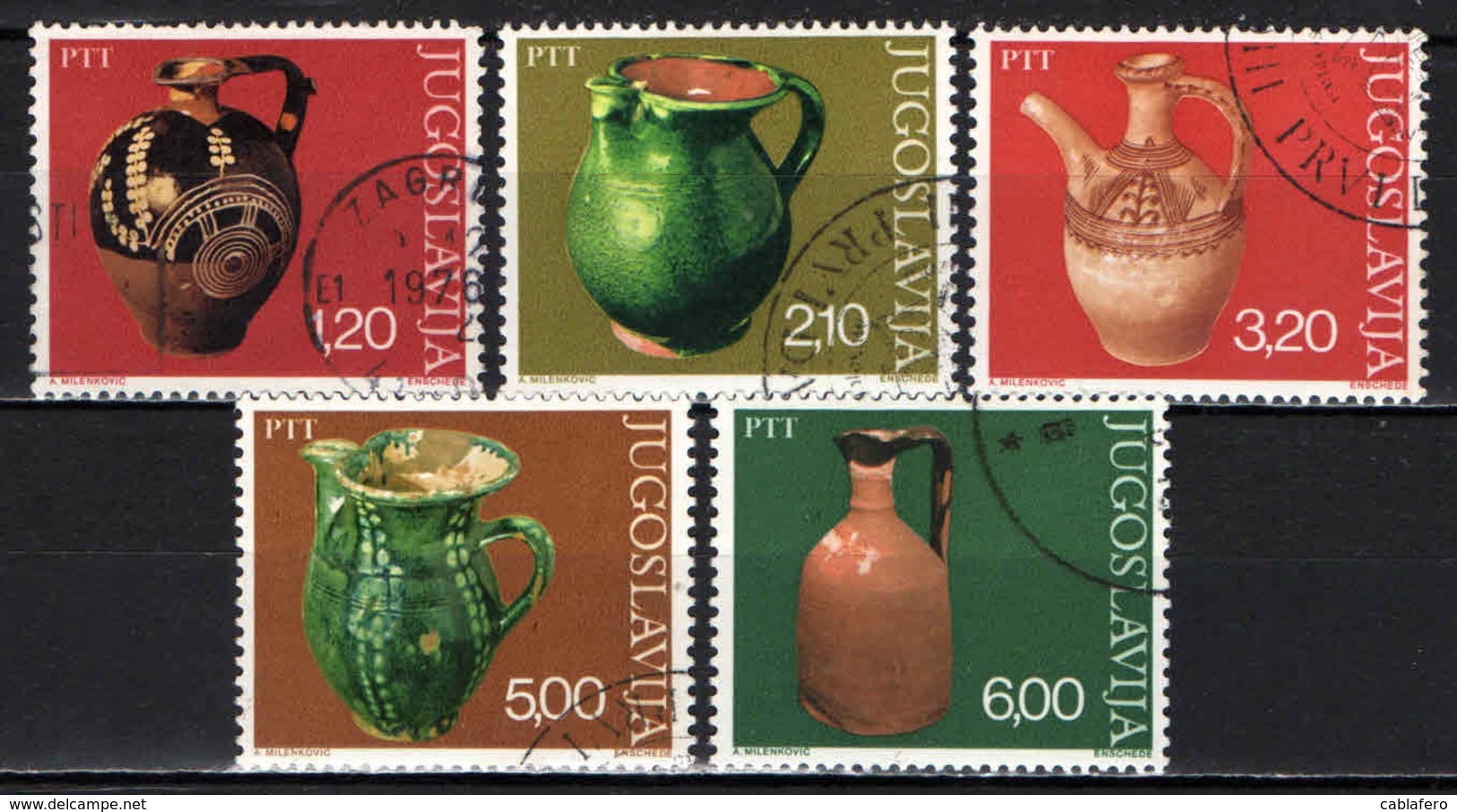 JUGOSLAVIA - 1976 - VASI E CERAMICHE DELAL JUGOSLAVIA - USATI - Usati