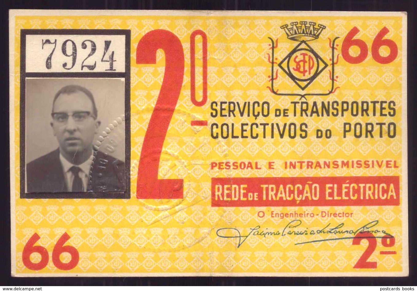 1966 Passe STCP Serviço Transportes Colectivos Do PORTO Rede Tracção Electrica. Pass Ticket TRAM Portugal 1966 - Europe