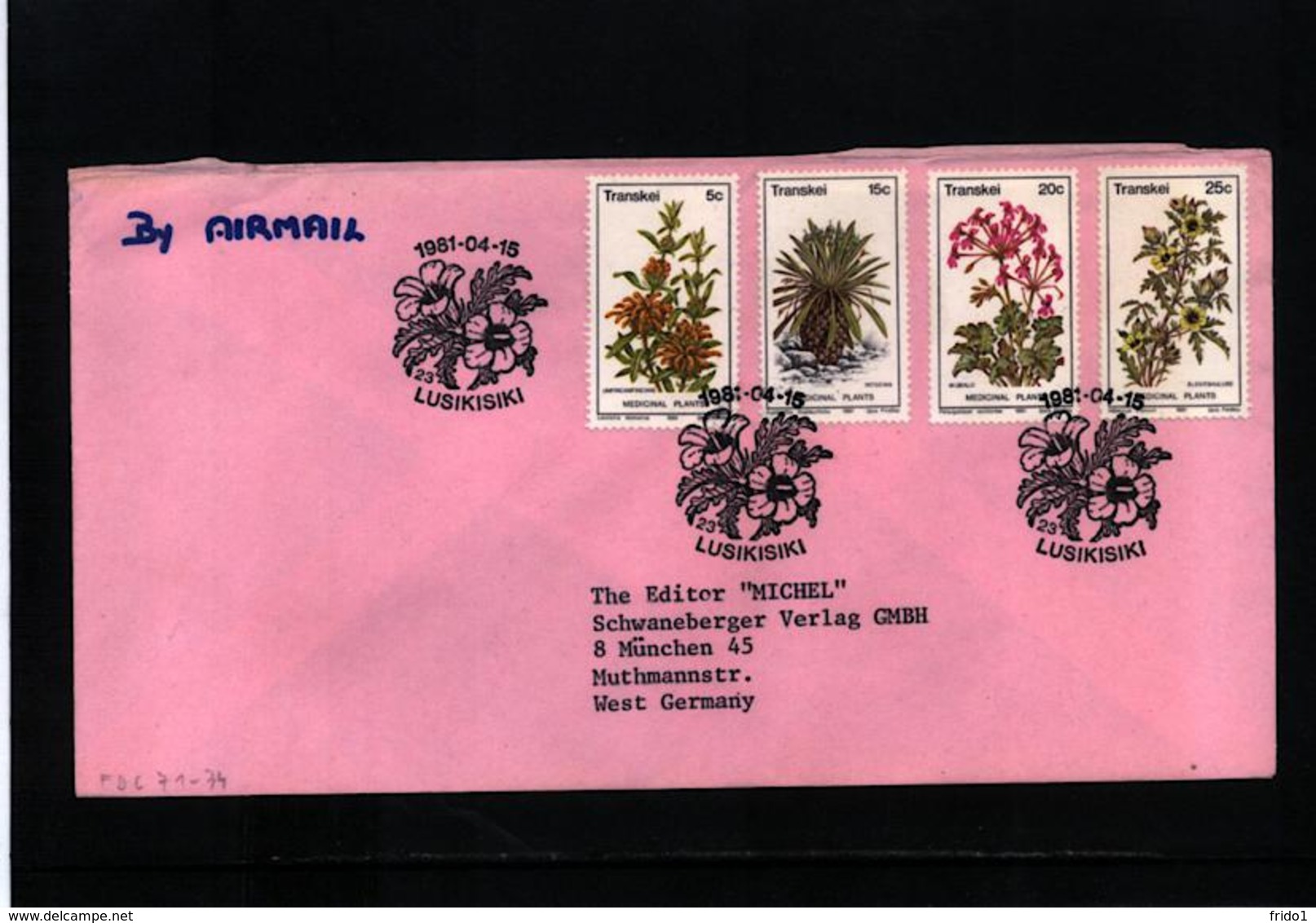 Transkei 1981 Medicinal Plants FDC Airmail Letter - Heilpflanzen