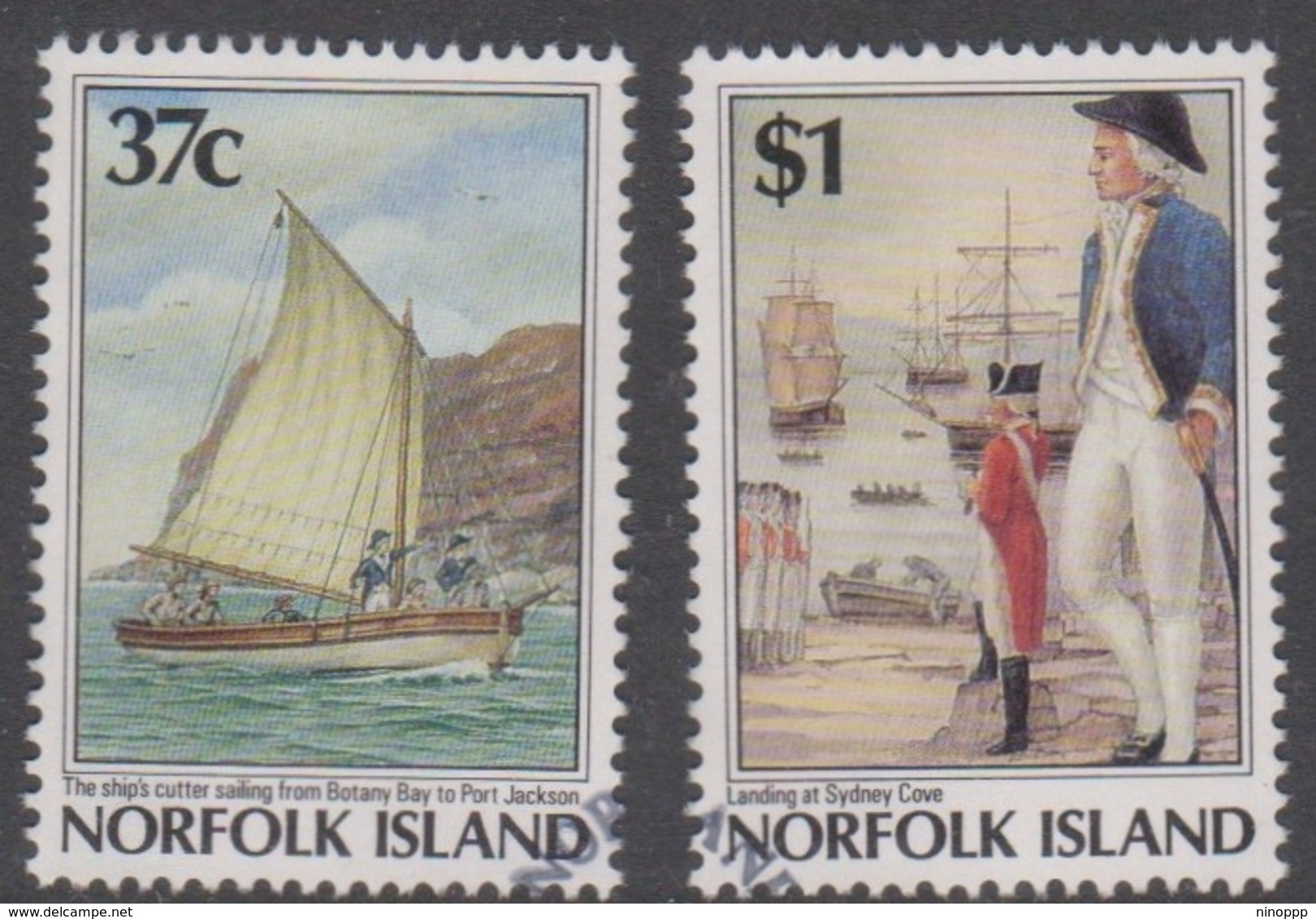 Norfolk Island ASC 425-426 1988 Bicentennial V Arrival First Fleet, Used - Norfolk Island