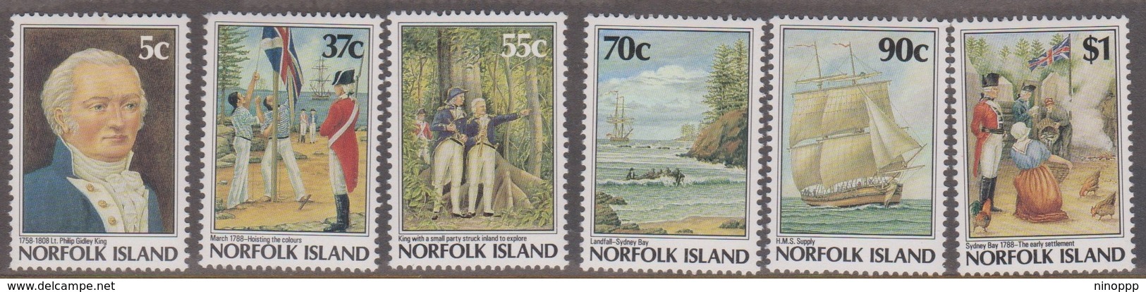 Norfolk Island ASC 427-432 Bicentennial VI Foundation First Settlement, Mint Never Hinged - Norfolk Island