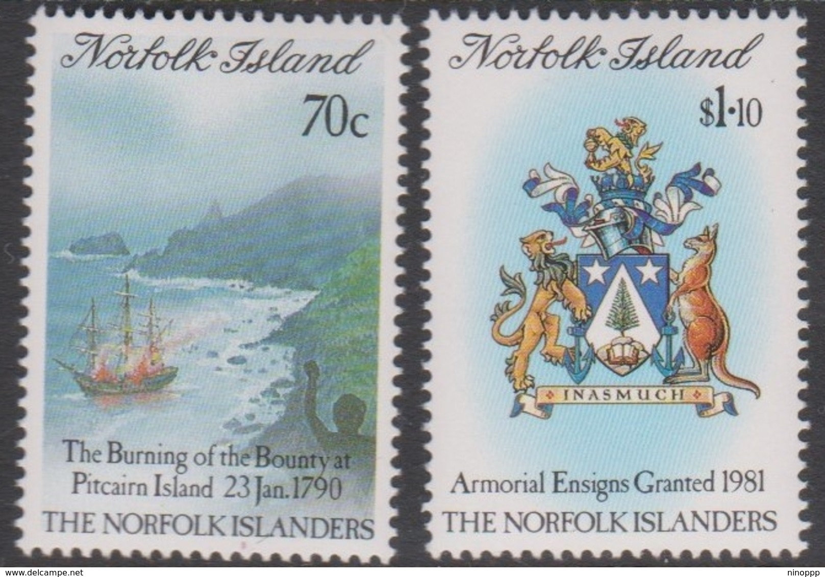 Norfolk Island ASC 469-470 1990 Pitcairn Settlement, Mint Never Hinged - Norfolk Island