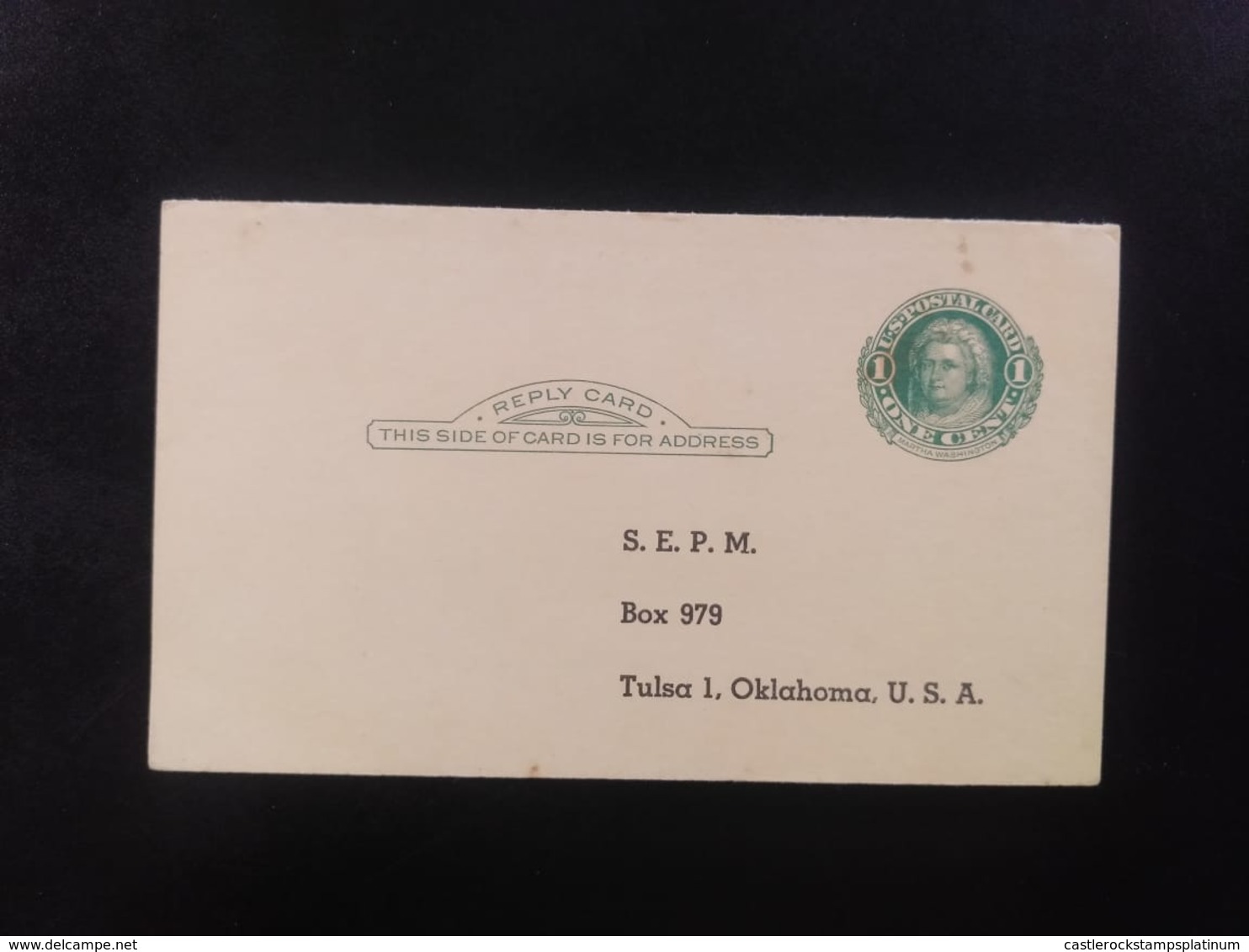 L) 1929 UNITED STATES, MARTHA WASHINGTON, GREEN, 1C, POSTALCARD, XF - Other & Unclassified