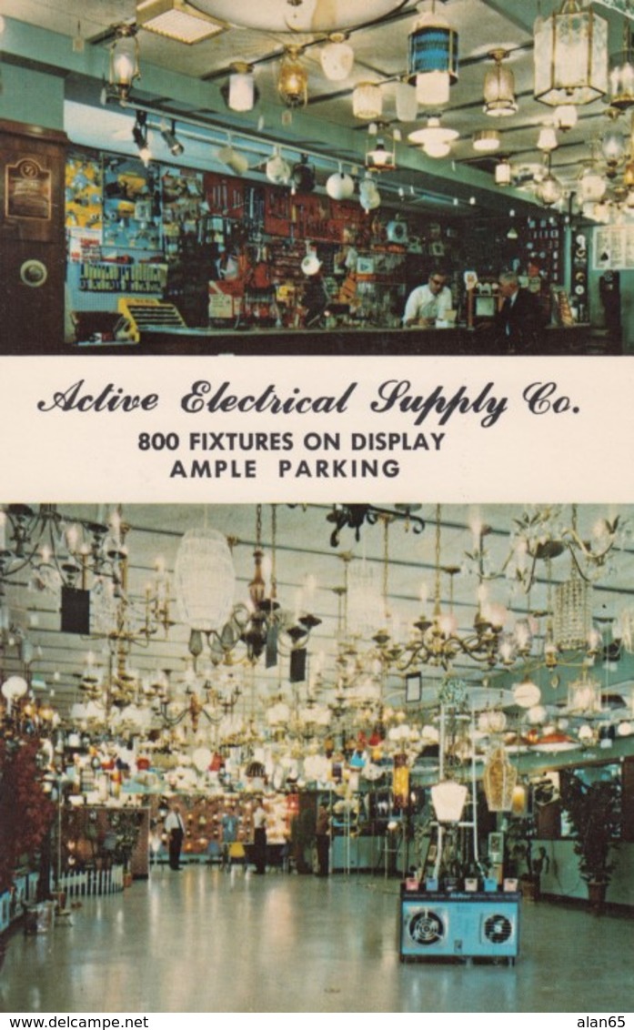 Chicago Illinois, Active Electrical Supply Store Advertisement Interior View, C1960s/70s Vintage Postcard - Chicago