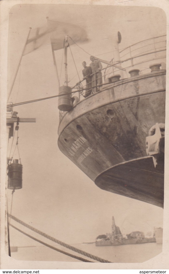 SANS DESCRIPTION SAN MARTIN BUENOS AIRES SHIP. FLAG ARGENTINIAN & SUISSE. CIRCA 1940s NON CIRCULEE - BLEUP - Altri & Non Classificati