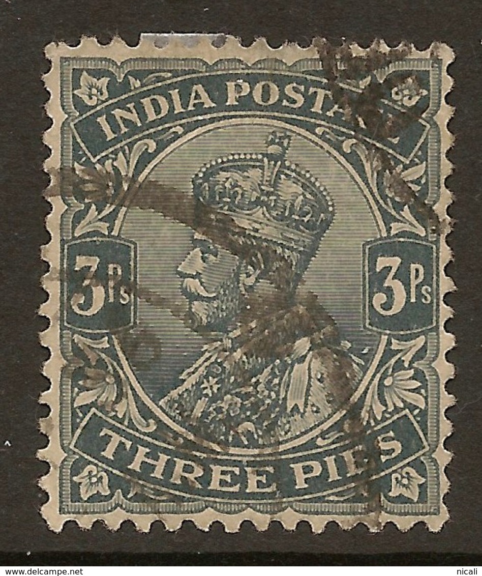 INDIA 1911 3p KGV Inverted Wmk SG 153a U BN42 - 1902-11 King Edward VII