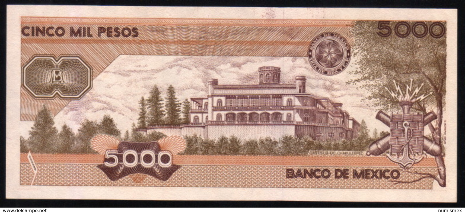 MEXICO 5000 Pesos 28/03/1989 (Heroic Cadets) Series KB G8046326 Pick-88c, UNC - Messico