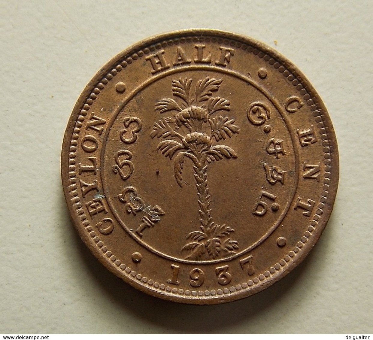 Ceylon 1/2 Cent 1937 - Sri Lanka