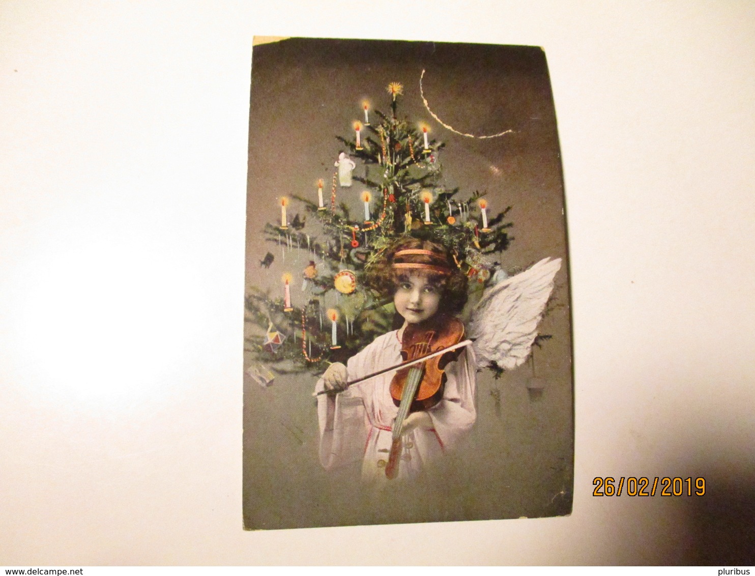 1927 POLAND WARSZAWA TO LATVIA , ANGEL WITH VIOLIN POSTCARD   ,0 - Other & Unclassified
