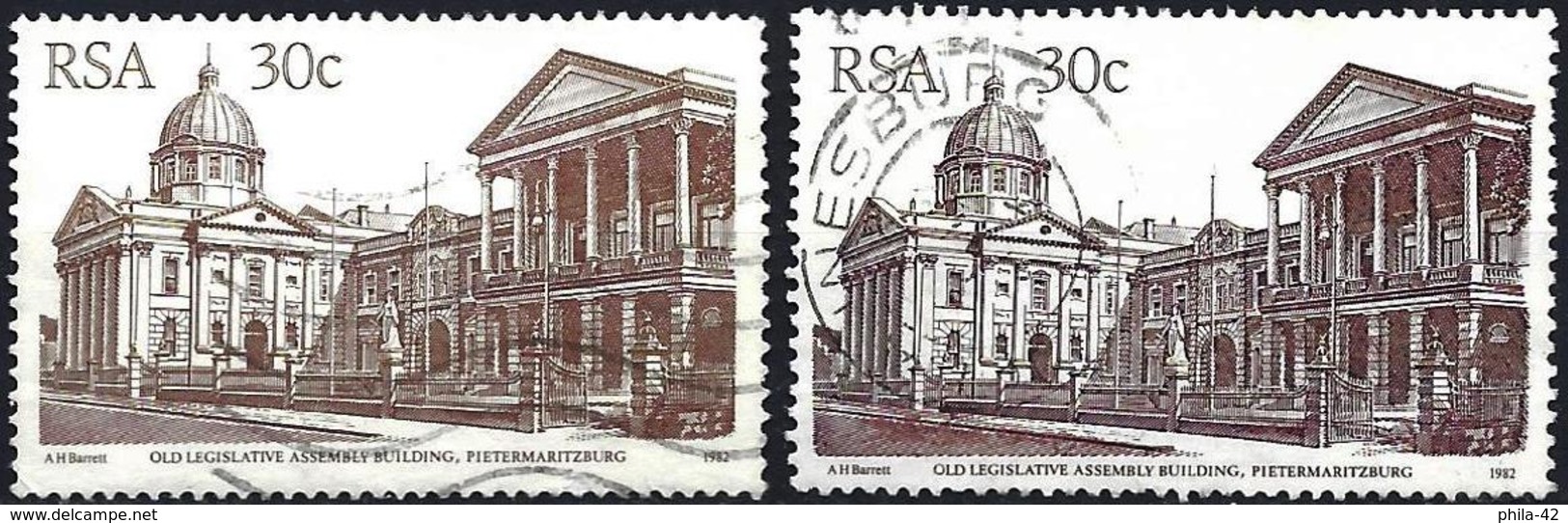 South Africa 1982/83 - Mi 614 Ia  & 614 IIb - YT 519/19a ( Old National Assembly ) - Oblitérés