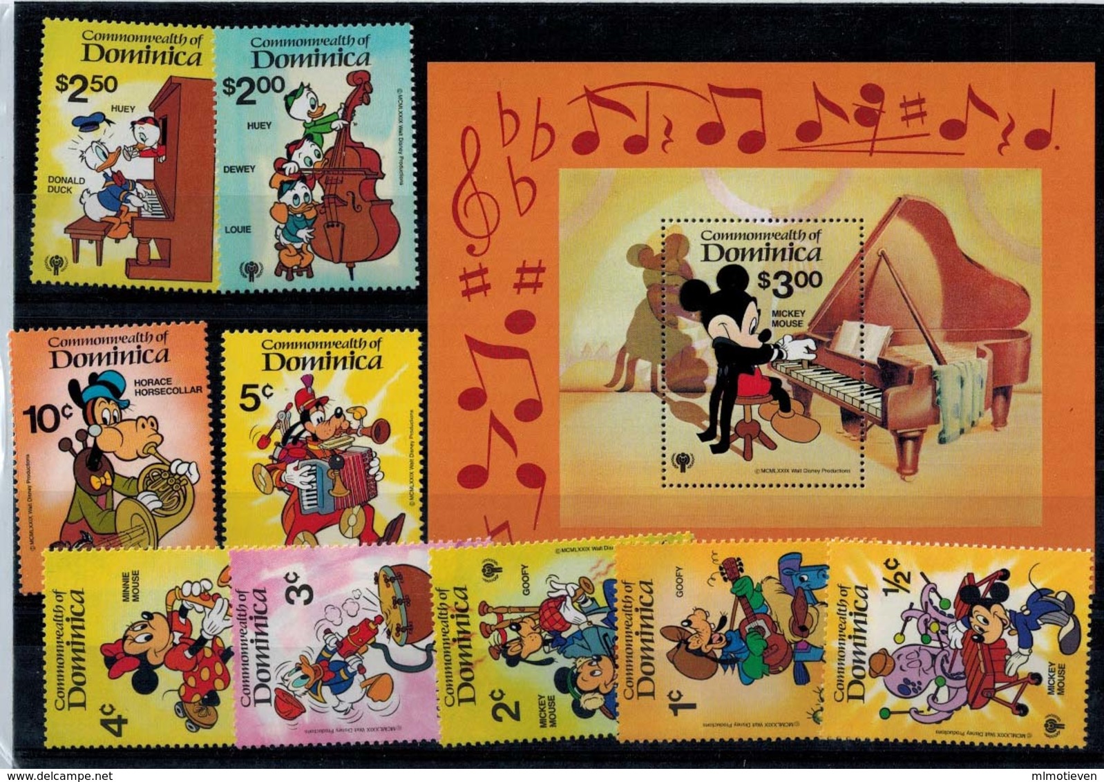 MWD-121114-26 MINT PF/MNH ¤ DOMINICA 1979 (KOMPL. SET)   ¤ THE WORLD OF WALT DISNEY -- FRIENDS OF WALT DISNEY - Disney