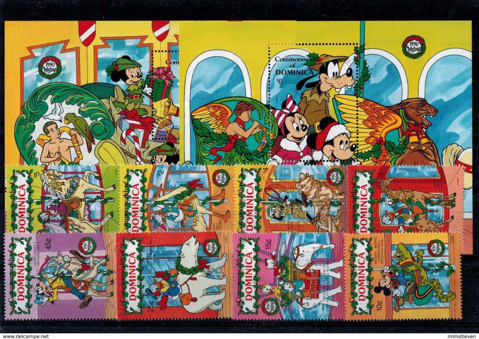 MWD-121114-31 MINT PF/MNH ¤ DOMINICA 1991 (KOMPL. SET)   ¤ THE WORLD OF WALT DISNEY -- FRIENDS OF WALT DISNEY - Disney