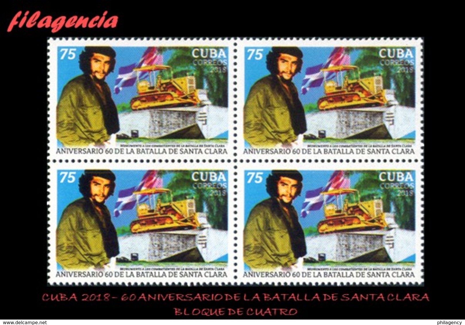 CUBA. BLOQUES DE CUATRO. 2018-27 60 ANIVERSARIO DE LA BATALLA DE SANTA CLARA. ERNESTO CHE GUEVARA - Unused Stamps