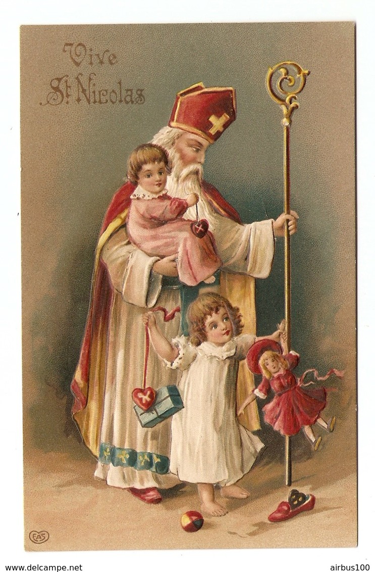 CPA GAUFRE VIVE SAINT NICOLAS ENFANTS POUPEE - GAUFRAGE - CHILDREN DOLL - MUÑECA - MADE IN GERMANY - Saint-Nicholas Day