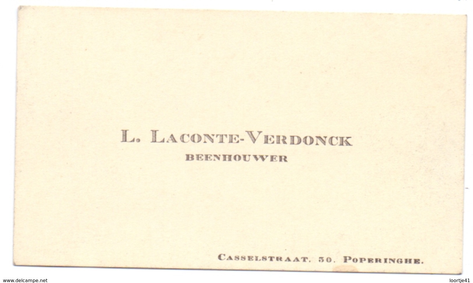 Visitekaartje - Carte Visite - Beenhouwer L. Laconte - Verdonck  - Poperinge - Cartes De Visite