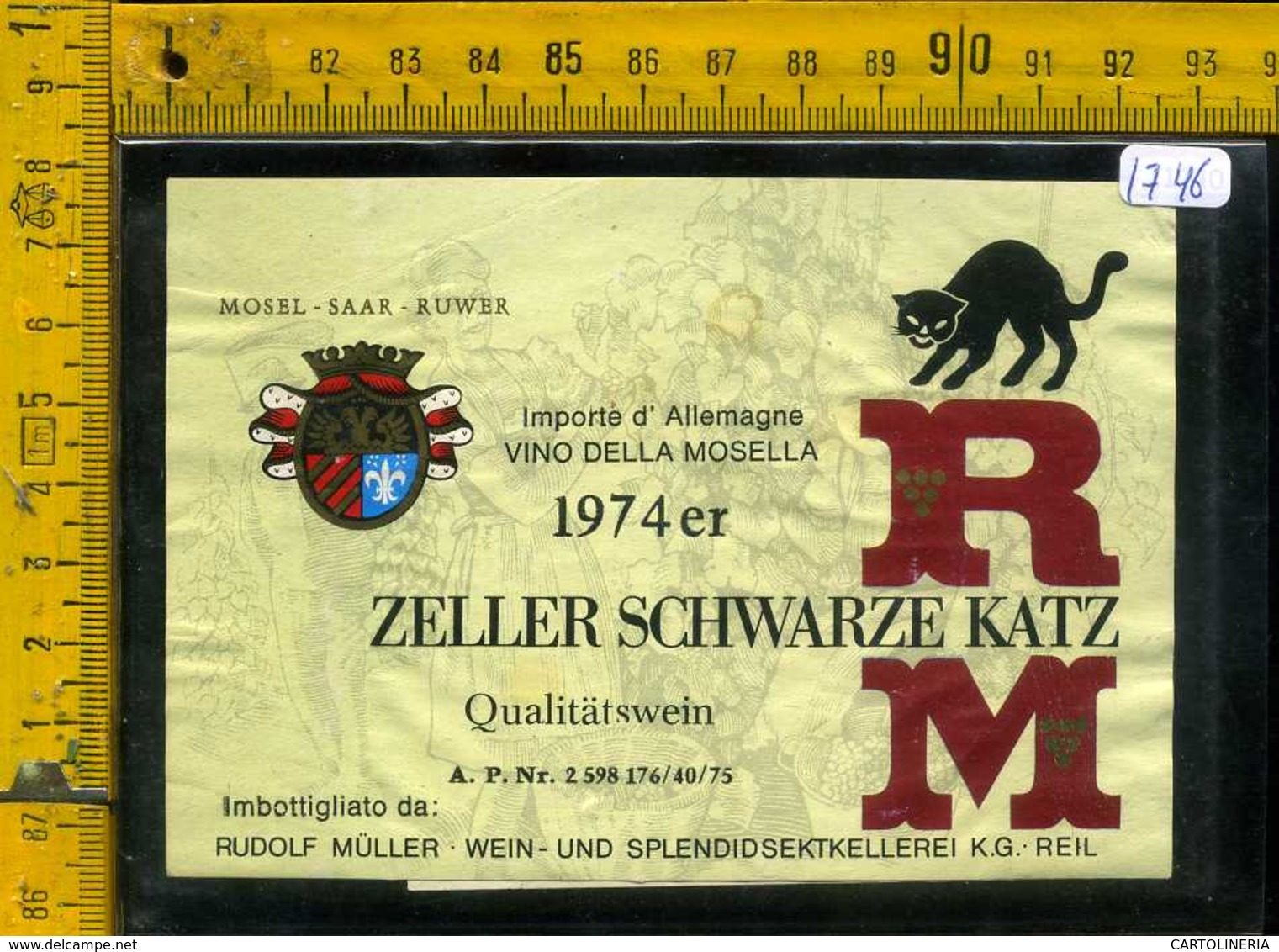 Etichetta Vino Liquore Zeller Schwarze Katz Mosella - Germania - Altri & Non Classificati