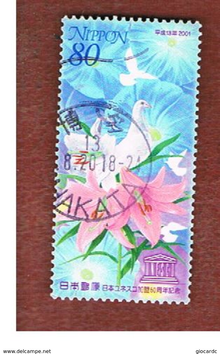 GIAPPONE (JAPAN) - SG 2916  -    2001 UNESCO: FLOWERS   - USED° - Usati