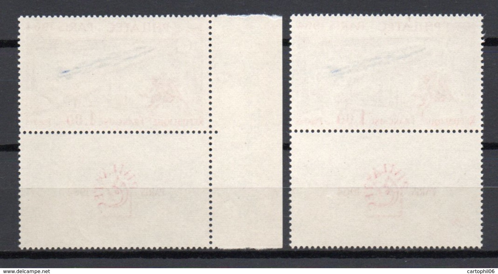 - FRANCE Variété N° 1422c - 1 F. PHILATEC 1964 - COULEUR DU FOND ROSE - - Neufs