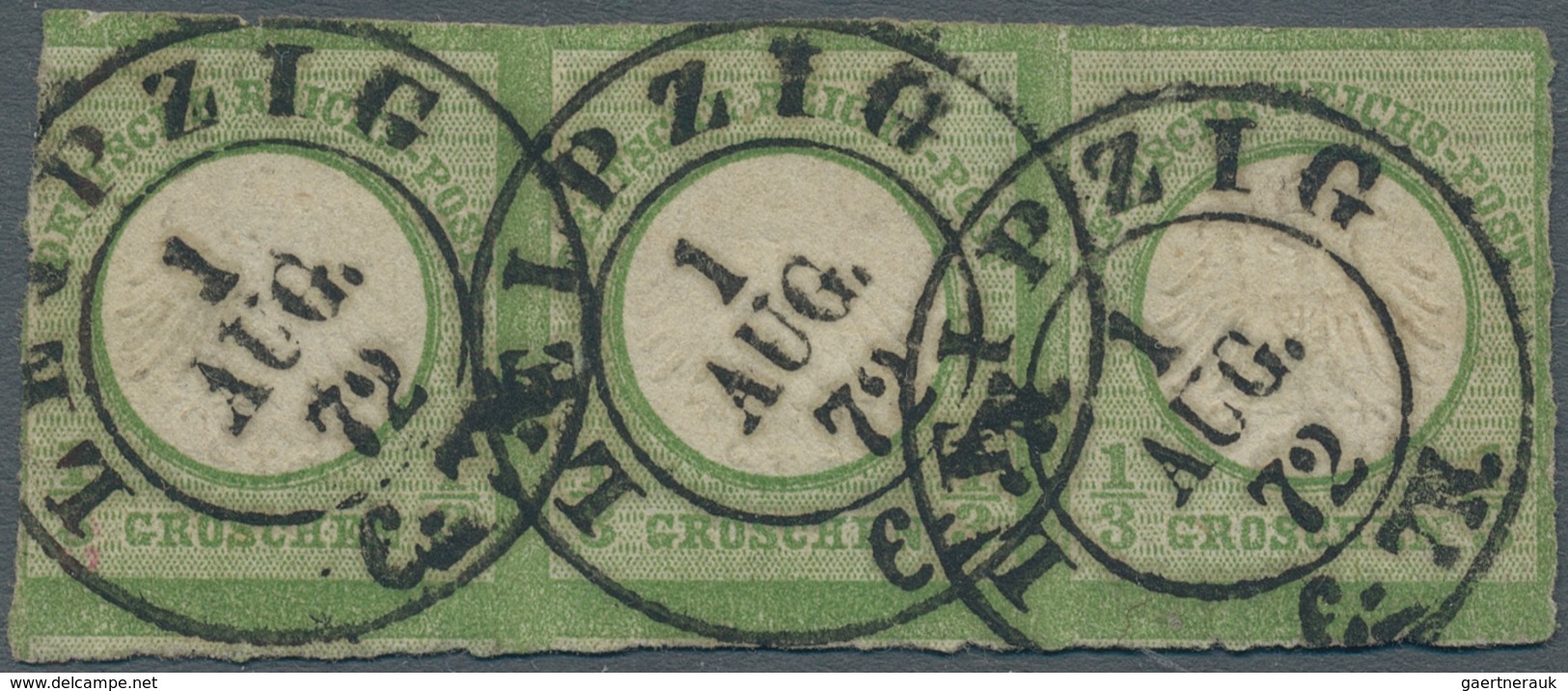 Deutsches Reich - Brustschild: 1872, ⅓ Groschen Grün Kleiner Schild Im UNGEZÄHNTEN Waagerechten Drei - Used Stamps