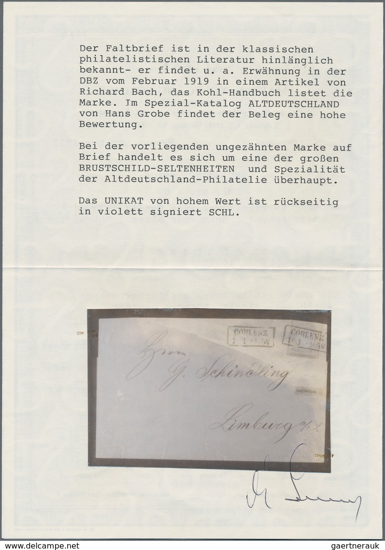 Deutsches Reich - Brustschild: 1872, 1 Gr. Karmin Kleiner Schild UNGEZÄHNT Auf Brief, Entwertet Mit - Usati