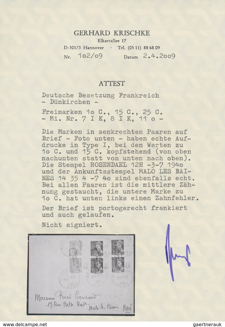 Dt. Besetzung II WK - Frankreich - Dünkirchen: 1940, 10 C Lilaultramarin Und 15 C Braunorange Merkur - Occupazione 1938 – 45