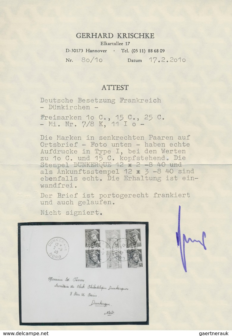 Dt. Besetzung II WK - Frankreich - Dünkirchen: 1940, 10 C Lilaultramarin Und 15 C Braunorange Merkur - Bezetting 1938-45