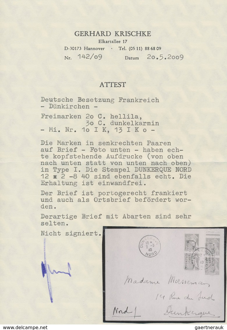 Dt. Besetzung II WK - Frankreich - Dünkirchen: 1940, 20 C Violettpurpur Und 30 C Dunkelrot Merkurkop - Occupazione 1938 – 45