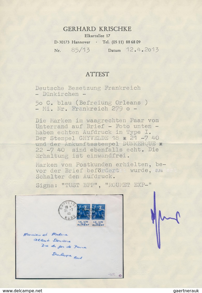 Dt. Besetzung II WK - Frankreich - Dünkirchen: 1940, 50 C Dunkelblau "Befreiung Von Orleans", Waager - Occupation 1938-45