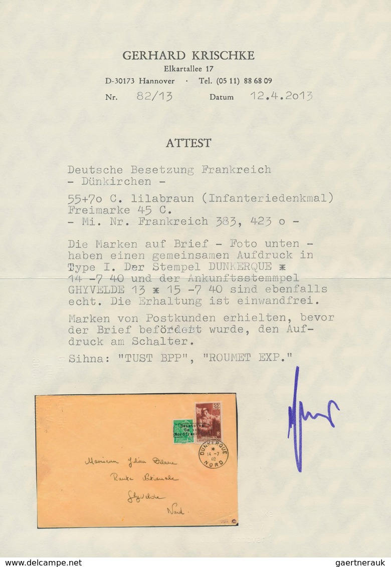 Dt. Besetzung II WK - Frankreich - Dünkirchen: 1940, 45 C Schwärzlichsmaragdgrün "Merkurkopf" Und 55 - Besetzungen 1938-45