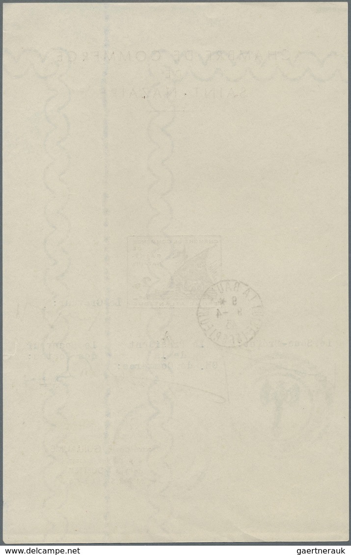 Dt. Besetzung II WK - Frankreich - St. Nazaire: 1945, 2 Fr Dunkellilabraun, Sonderbogen (sog. Minist - Occupazione 1938 – 45