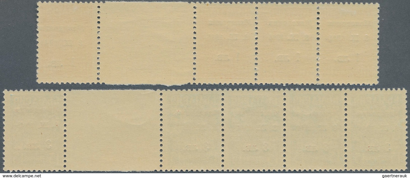 Dt. Besetzung II WK - Mazedonien: 1944, 1 L Auf 10 St Dunkelrotorange Und 3 L Auf 15 St Kobaltblau, - Occupazione 1938 – 45