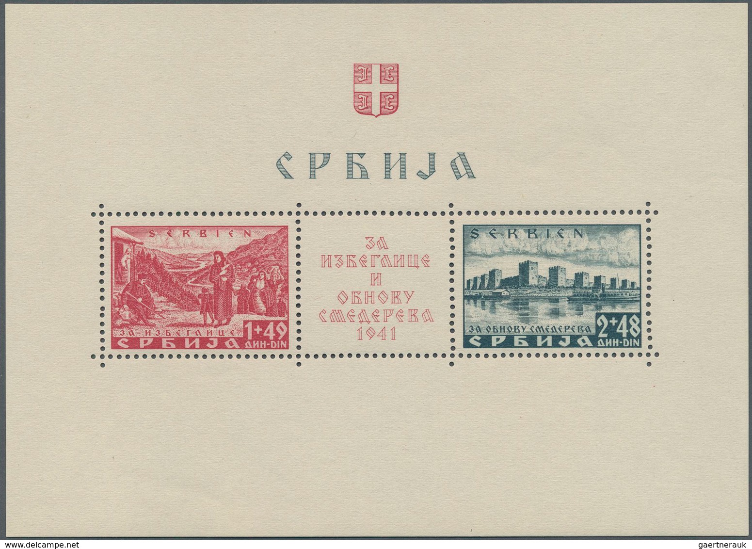 Dt. Besetzung II WK - Serbien: 1941, Blockausgabe "Semendria", Gezähnt Und Ungezähnt, Beide Blocks I - Occupation 1938-45