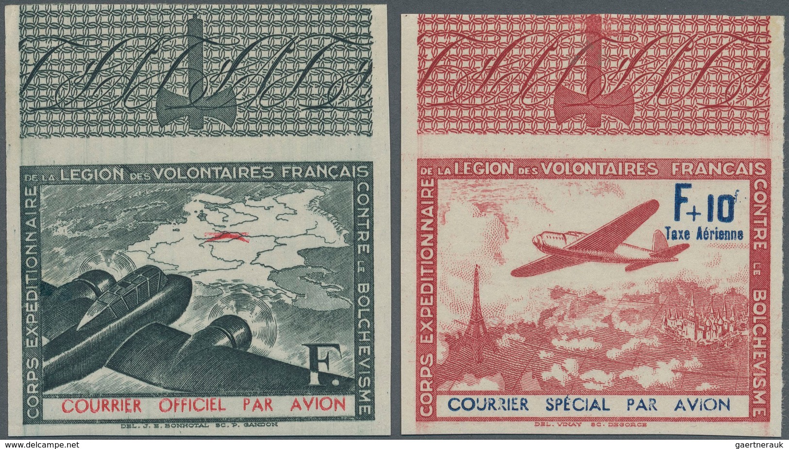 Dt. Besetzung II WK - Frankreich - Privatausgaben: Legionärsmarken: 1941, F + (10 Fr) Schwarzopalgrü - Occupation 1938-45