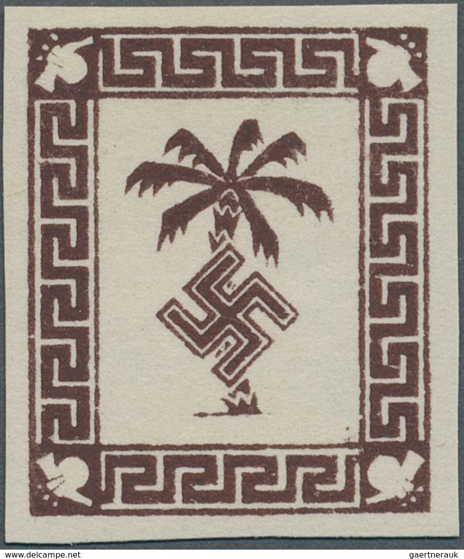 Feldpostmarken: 1943, Tunis-Päckchenmarke, Hellgraugelbes Dickes Papier, UNGEZÄHNT, Postfrisch Mit V - Sonstige & Ohne Zuordnung