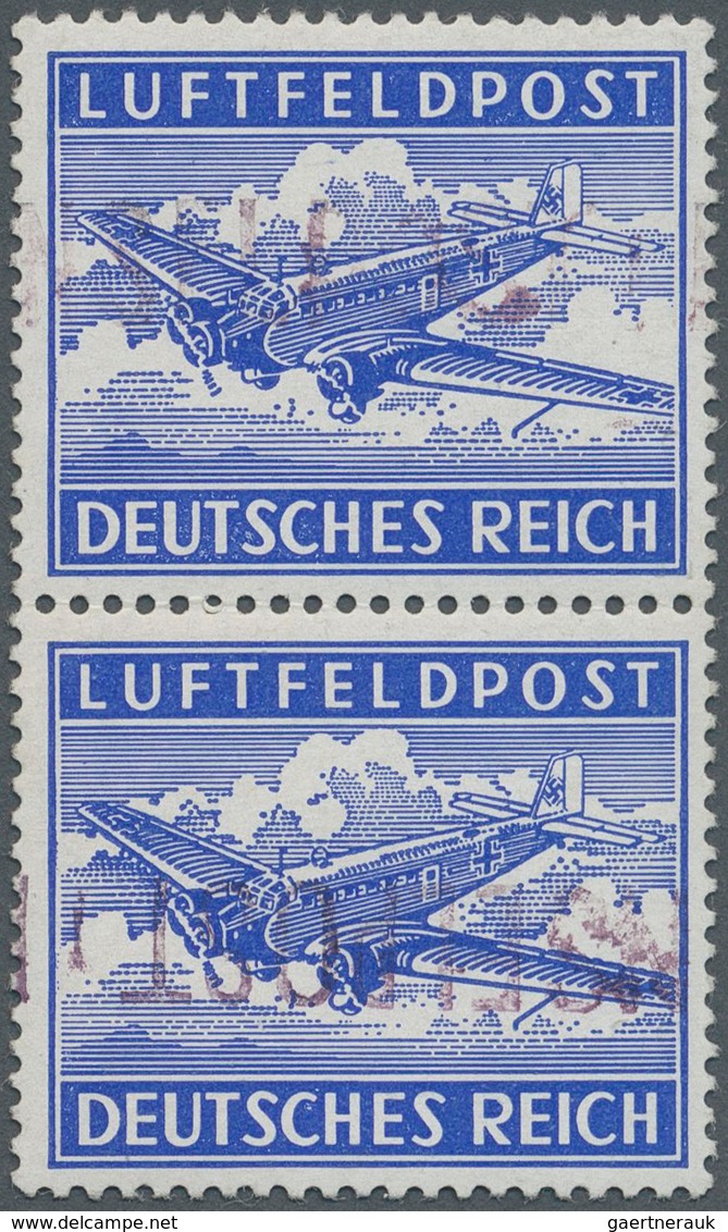 Feldpostmarken: 1944, Insel Leros: Inselpost-Zulassungsmarke, Gezähnt, Senkrechtes Paar, Obere Marke - Autres & Non Classés