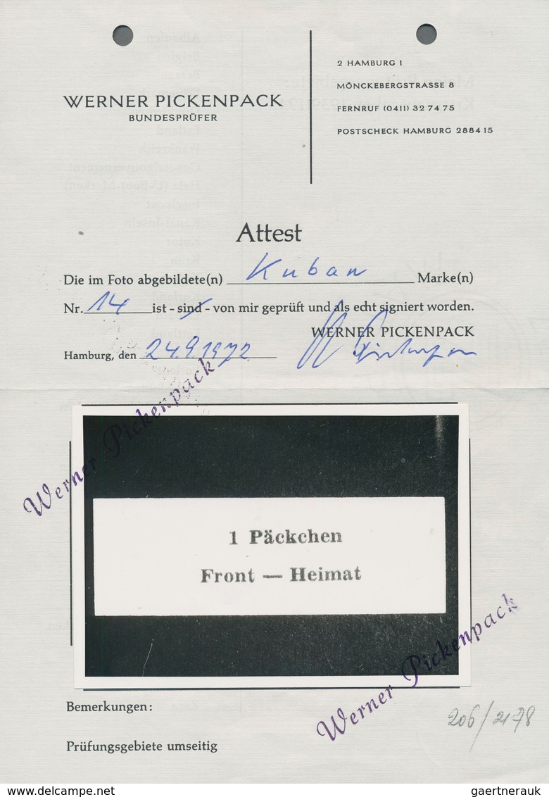 Feldpostmarken: 1943, Kuban Zulassungsmarke "1 Päckchen / Front - Heimat", Type I, Ungebraucht, Wie - Sonstige & Ohne Zuordnung