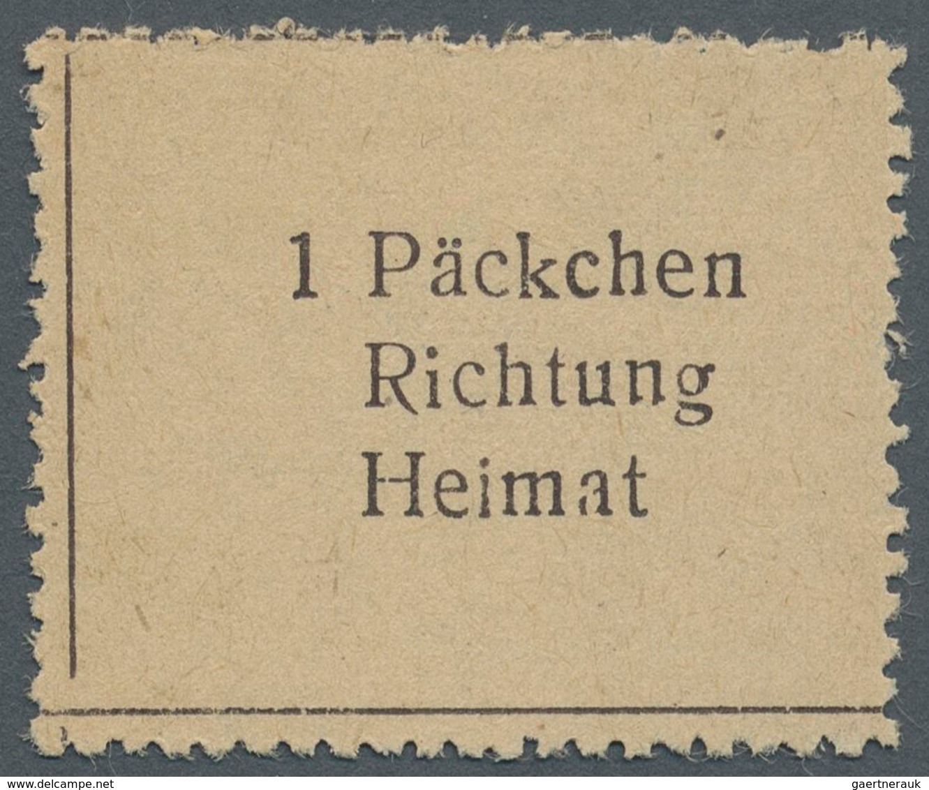 Feldpostmarken: 1943, Krim-Zulassungsmarke "1 Päckchen / Richtung / Heimat", Type II A, In Der 2.Zei - Other & Unclassified