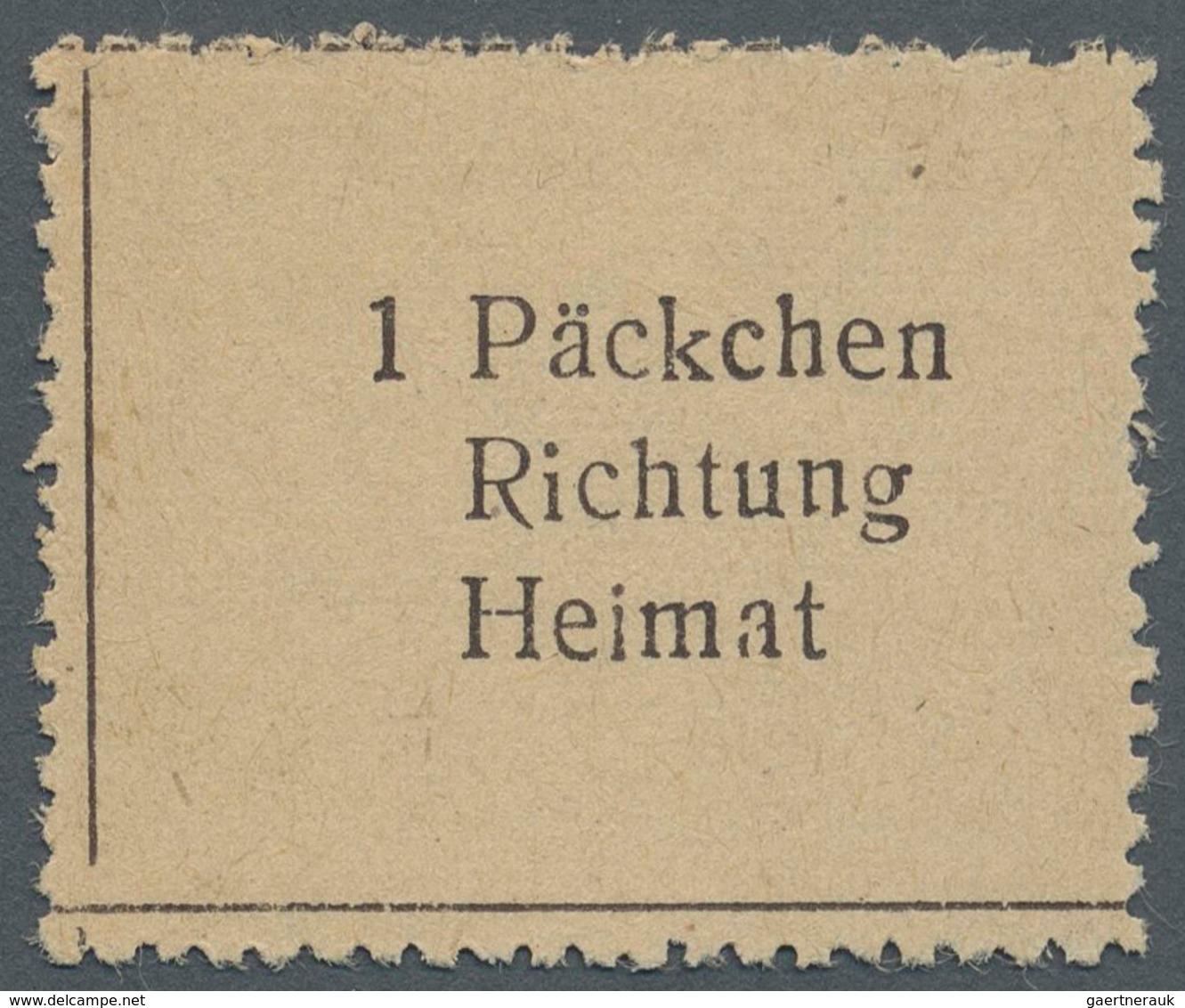 Feldpostmarken: 1943, Krim-Zulassungsmarke "1 Päckchen / Richtung / Heimat", Type II A, In Der 2.Zei - Sonstige & Ohne Zuordnung