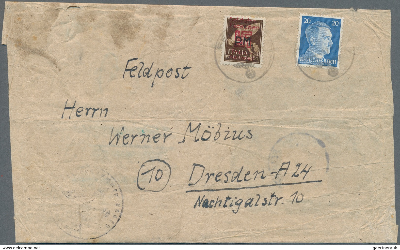 Feldpostmarken: 1944, Saloniki, 50 C Schwarzsiena Militär-Flugpostmarke Von Italien, Mit Dunkelrosar - Autres & Non Classés