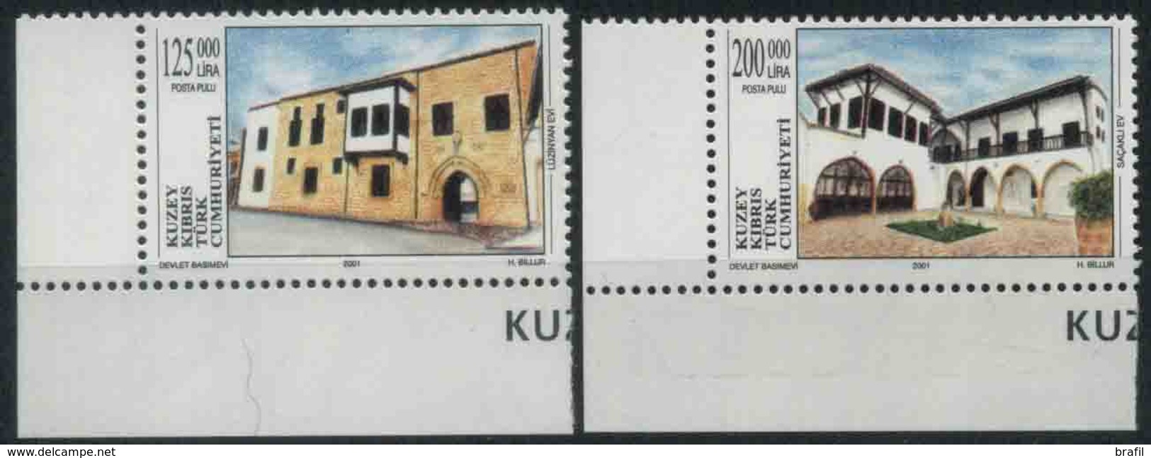 2001 Cipro Del Nord, Edifici Ristrutturati, Tutte Serie Complete Nuove (**) - Nuovi