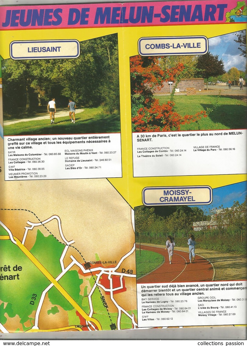 Dépliant Touristique, Les Villages Jeunes De MELUN-SENART, 16 Pages,plan , 1985, Lieusaint..., 4 Scans, Frais Fr 1.75 E - Reiseprospekte