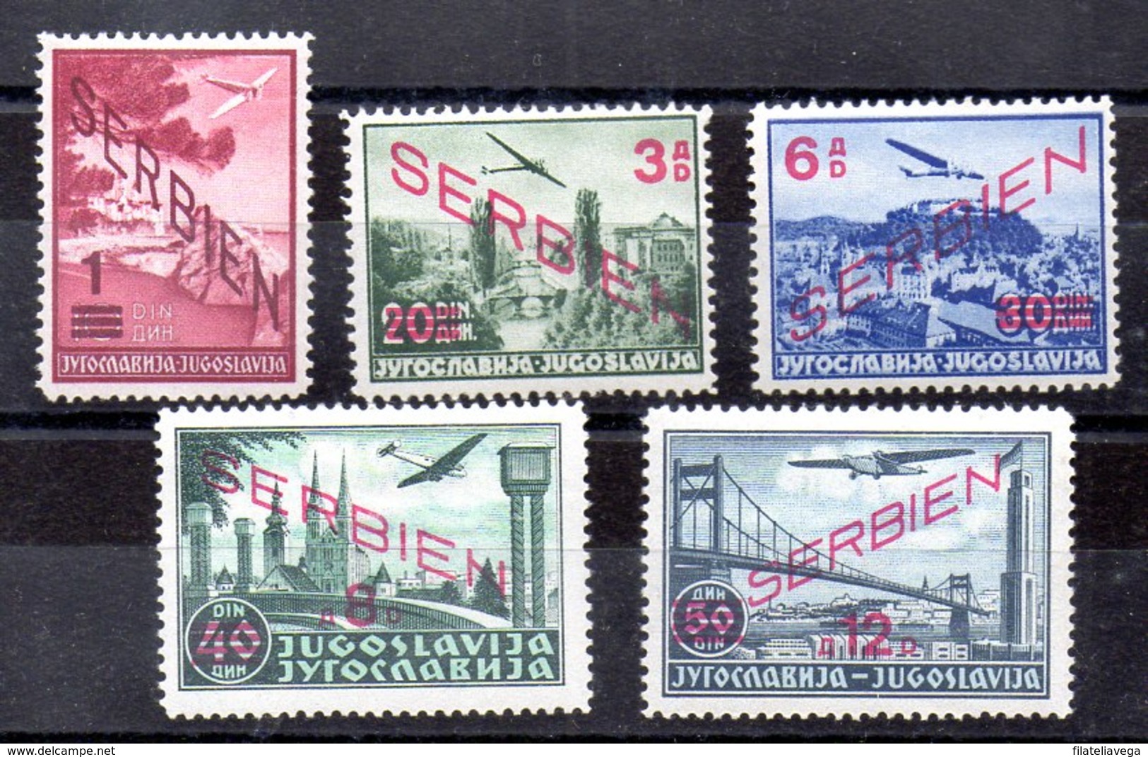 Serie De Ocupación Alemania Serbia N º Michel 26/30 ** - Ocupación 1938 – 45