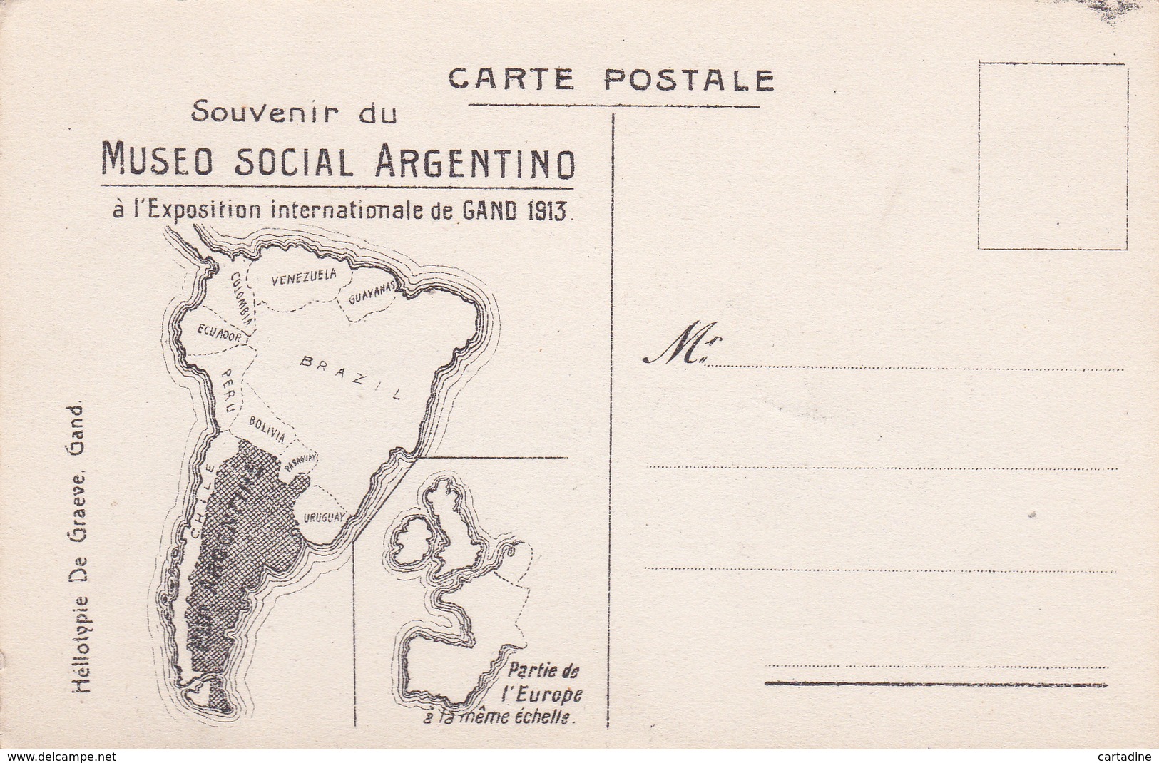 CPA Souvenir Du Museo Social Argentino à L'Expo Internationale De Gand 1913 - Raffinerie "Ingenio San Juan" - Expositions