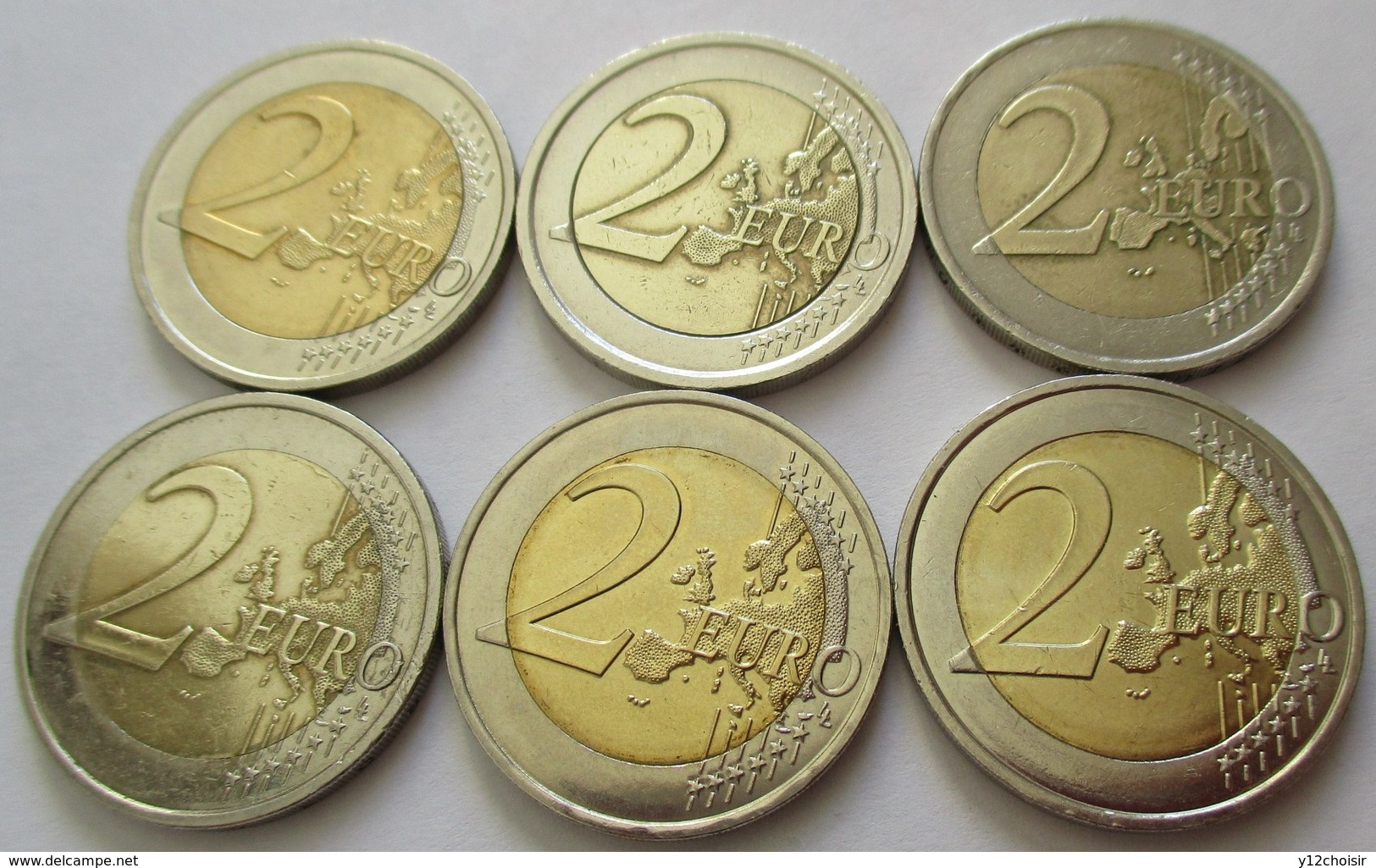 LOT DE 6 SIX PIECES DIFFERENTES DE DEUX 2 EUROS EURO - Autres & Non Classés