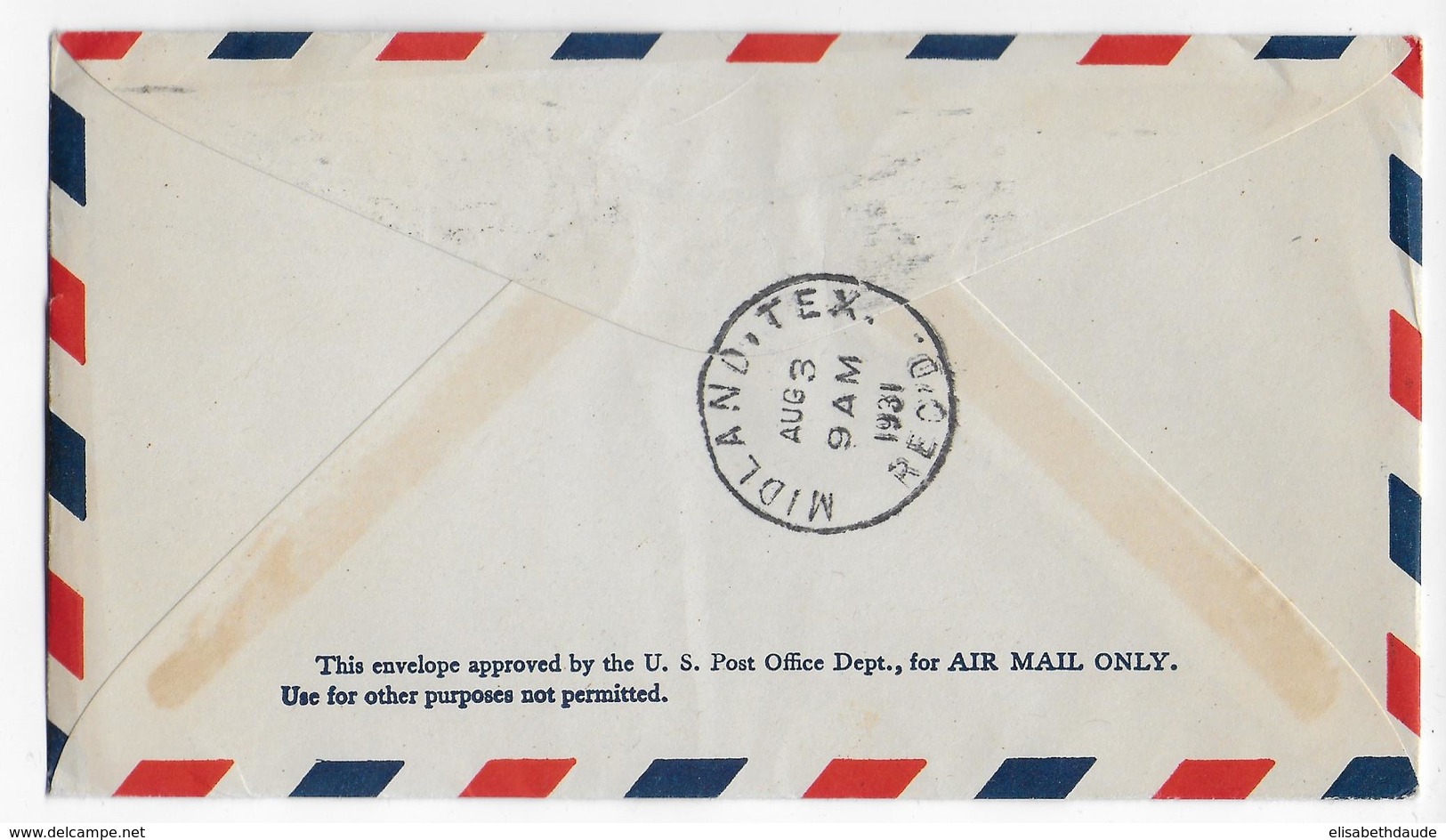 USA - 1931 - ENVELOPPE 1° VOL (FIRST FLIGHT) ALBUQUERQUE ROUTE AM 33 - INDIENS - 1c. 1918-1940 Cartas & Documentos