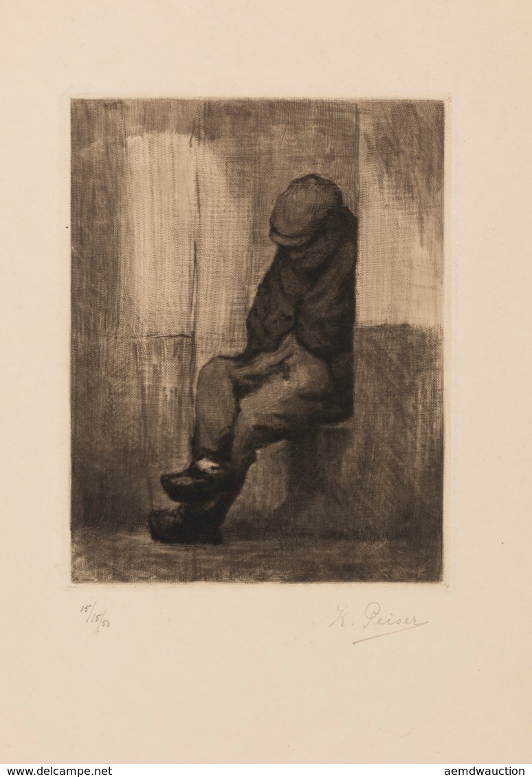 Kurt PEISER (Anvers, 1887 - Uccle, 1962) - [Homme Assis - Stiche & Gravuren