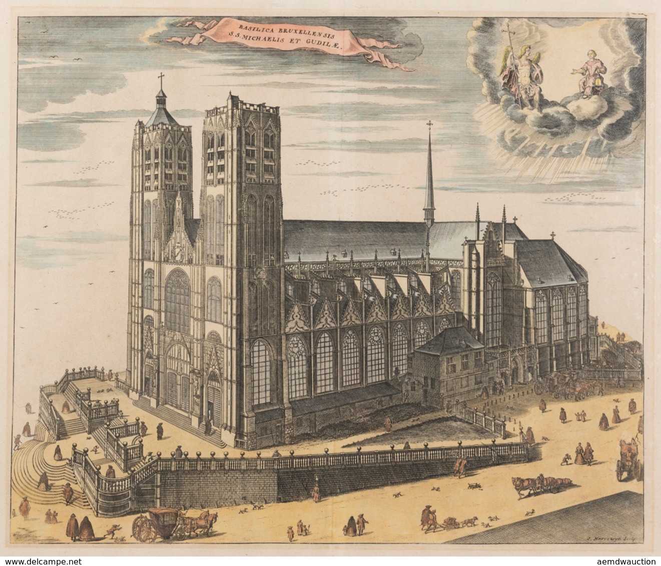 J. HARREWYN - Basilica Bruxellensis S.S. Michaelis Et G - Topographische Karten