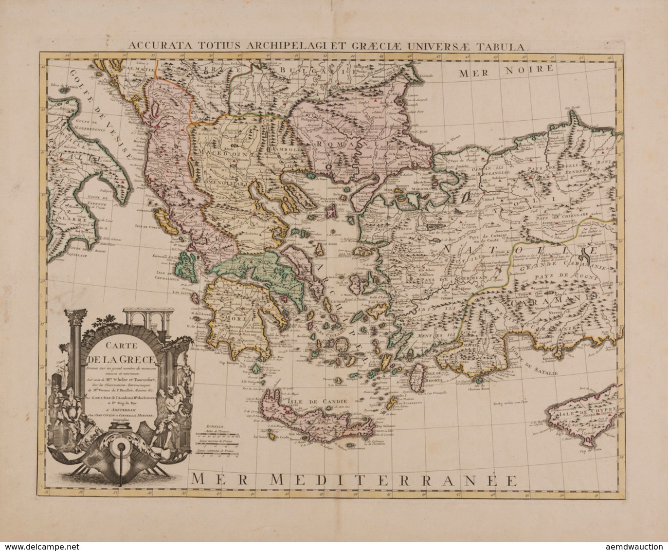 Guillaume De L'ISLE - Carte De La Grèce Dressée Sur Un - Topographische Karten