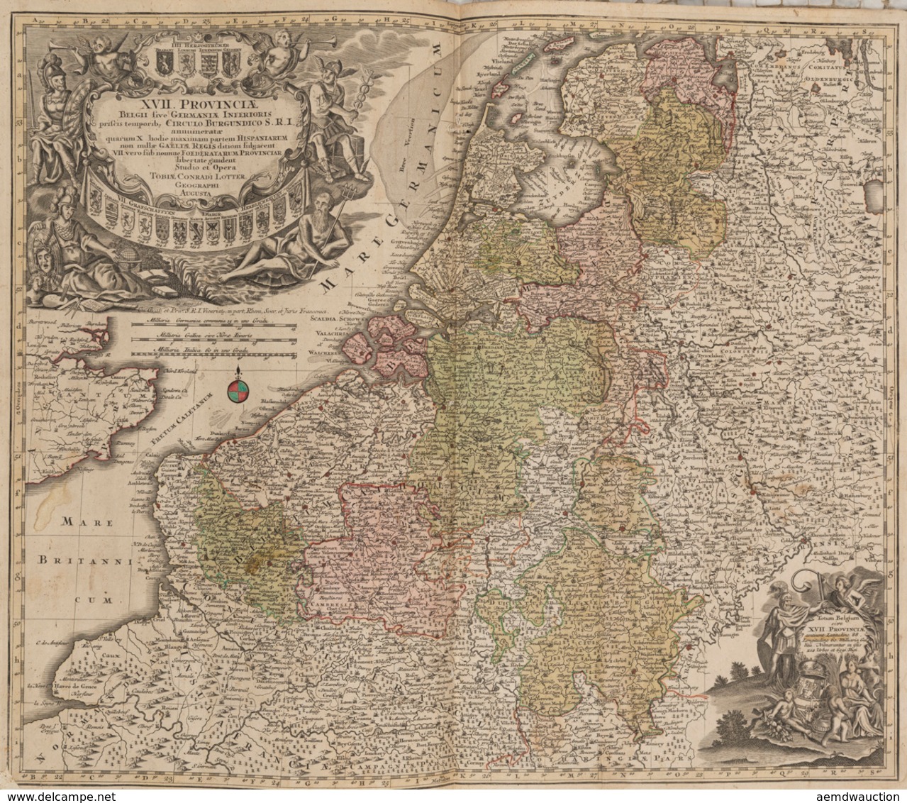 Tobias Conrad LOTTER - XVII. Provinciae Belgii Sive Ger - Carte Topografiche