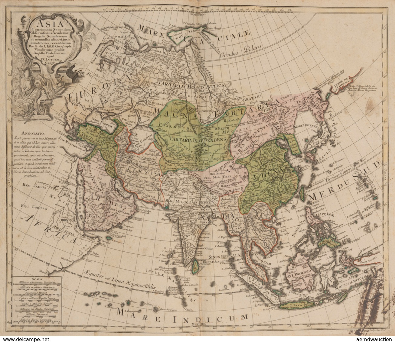 Tobias Conrad LOTTER - Guillaume De L'ISLE - Asia Conci - Carte Topografiche